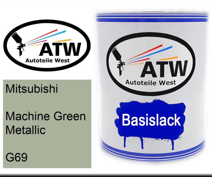 Mitsubishi, Machine Green Metallic, G69: 1L Lackdose, von ATW Autoteile West.